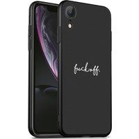 iMoshion iPhone XR Hoesje Siliconen - Zwart / Fuck Off