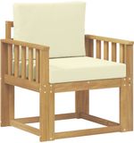 vidaXL - Buitensofa - Polyester - Wit - en - Crème