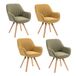 MEUBLE COSY Set van 4 Scandinavische eetkamerstoelen, kaptafel, draaistoel met armleuningen, voor slaapkamer, woonkamer, keuken, kantoor, gestoffeerd met stof en poten van massief hout, meerkleurig