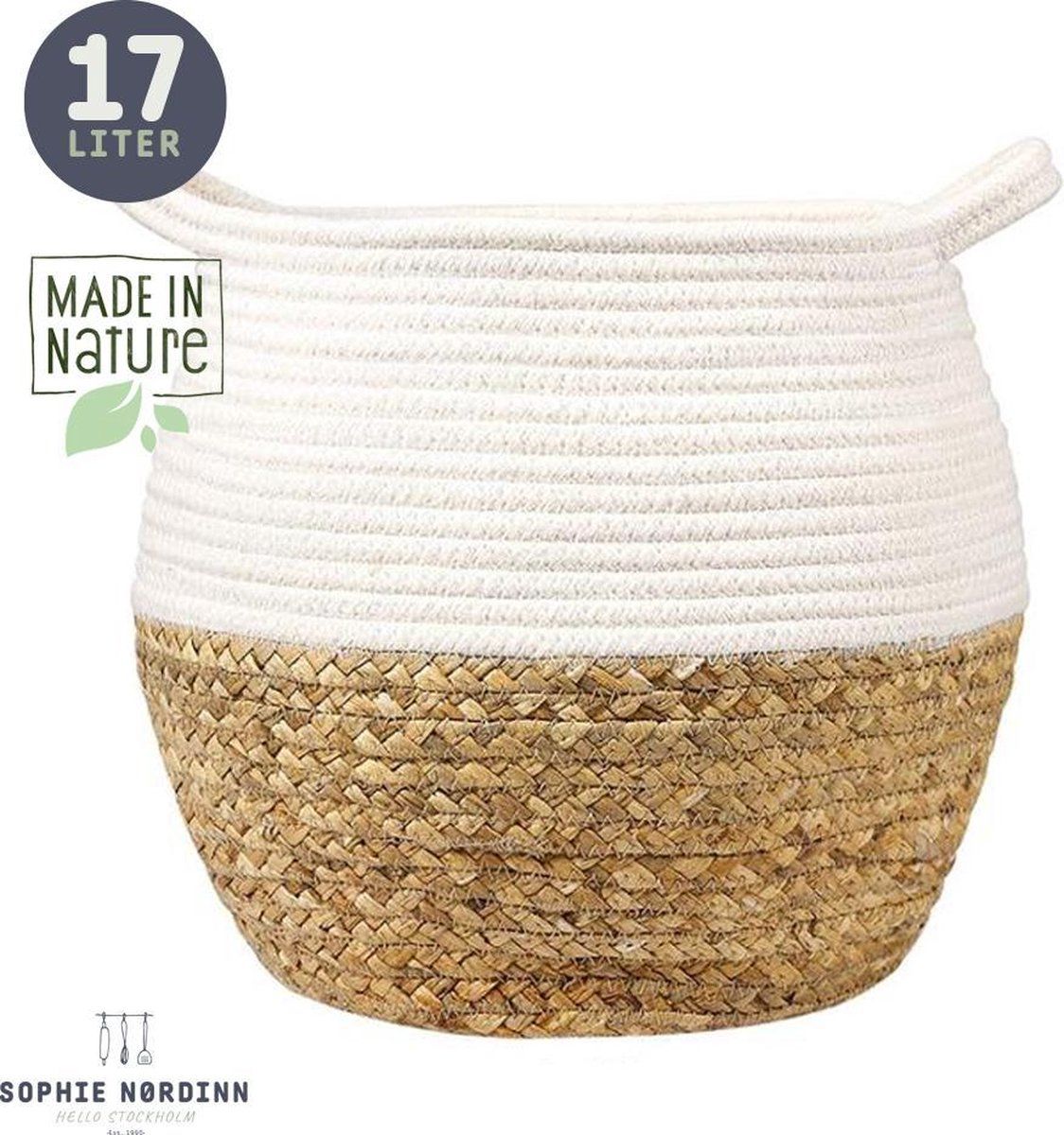 Sophie Nørdinn Opbergmand Orebro (Zeegras Wit/Bruin) - Milieuvriendelijk