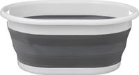 5Five Wasmand opvouwbaar met handvatten - kunststof - 21L - grijs/wit - 54 x 39 x 23 cm