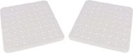 Gerimport Tapis de bain - 2x - antidérapant - blanc - tapis de douche - 45 x 45 cm - carré