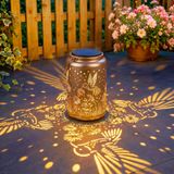 Lanterne solaire, design colibri, couleur bronze, IP65, pour jardin et terrasse