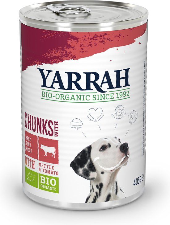 Yarrah Biologische Hondenvoer - Brandnetel & Tomaat - Natvoer - 405g