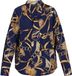 faina Shirt Dierenprint Lange mouw Klassieke kraag Navy multicolor