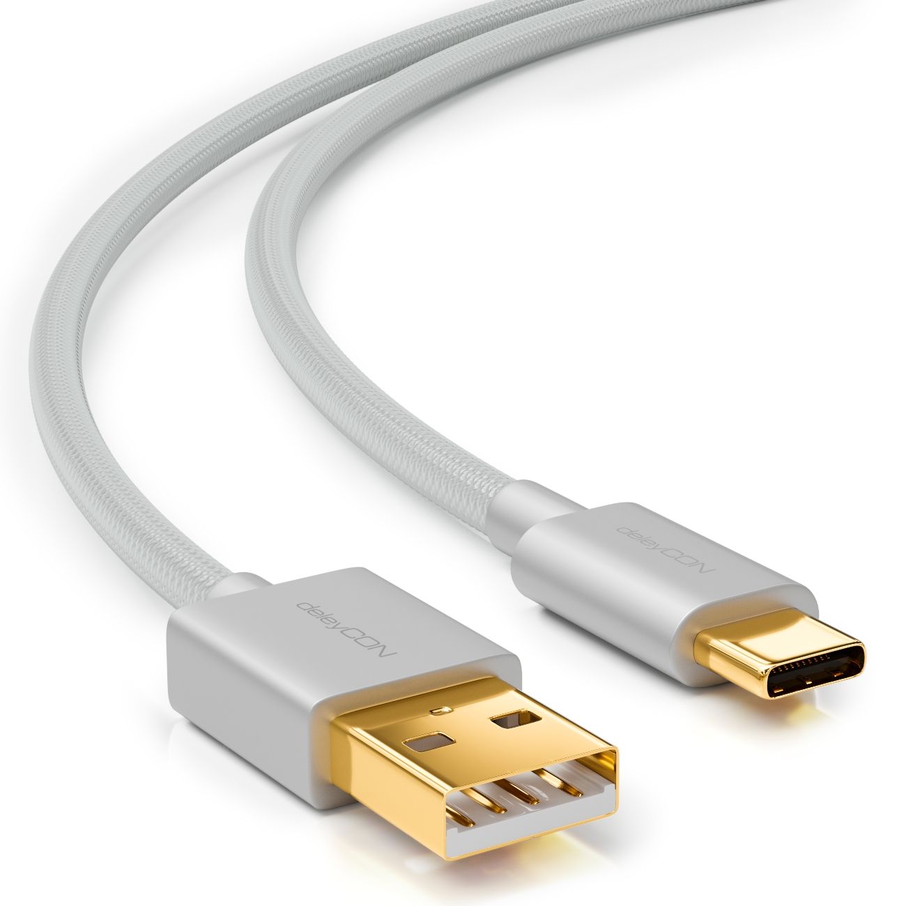 deleyCON MK-MK2374 USB-kabel 1m zilver