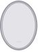 Bolt Edge Miroir mural ovale - Argent - Avec éclairage - 80x60cm