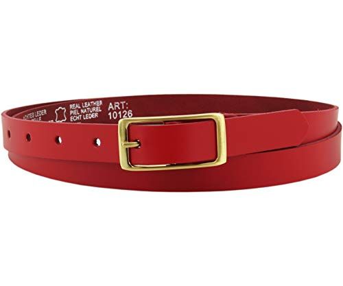 Vascavi Leren riem voor dames - Rood - 85 cm