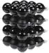 Othmar Decorations kerstballen - 36x st - zwart - D6 cm - glas - mat en glanzend