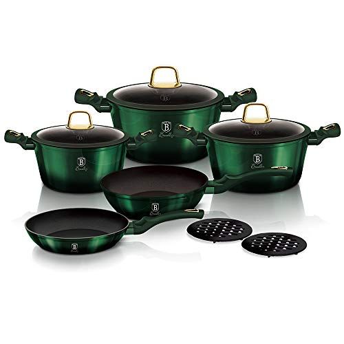 Berlinger Haus Emerald Collection 10 stuks kookgerei set, BH/6065 emerald roestvrij staal 18/8