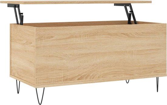 vidaXL Salontafel 90x44,5x45 cm bewerkt hout sonoma eikenkleurig
