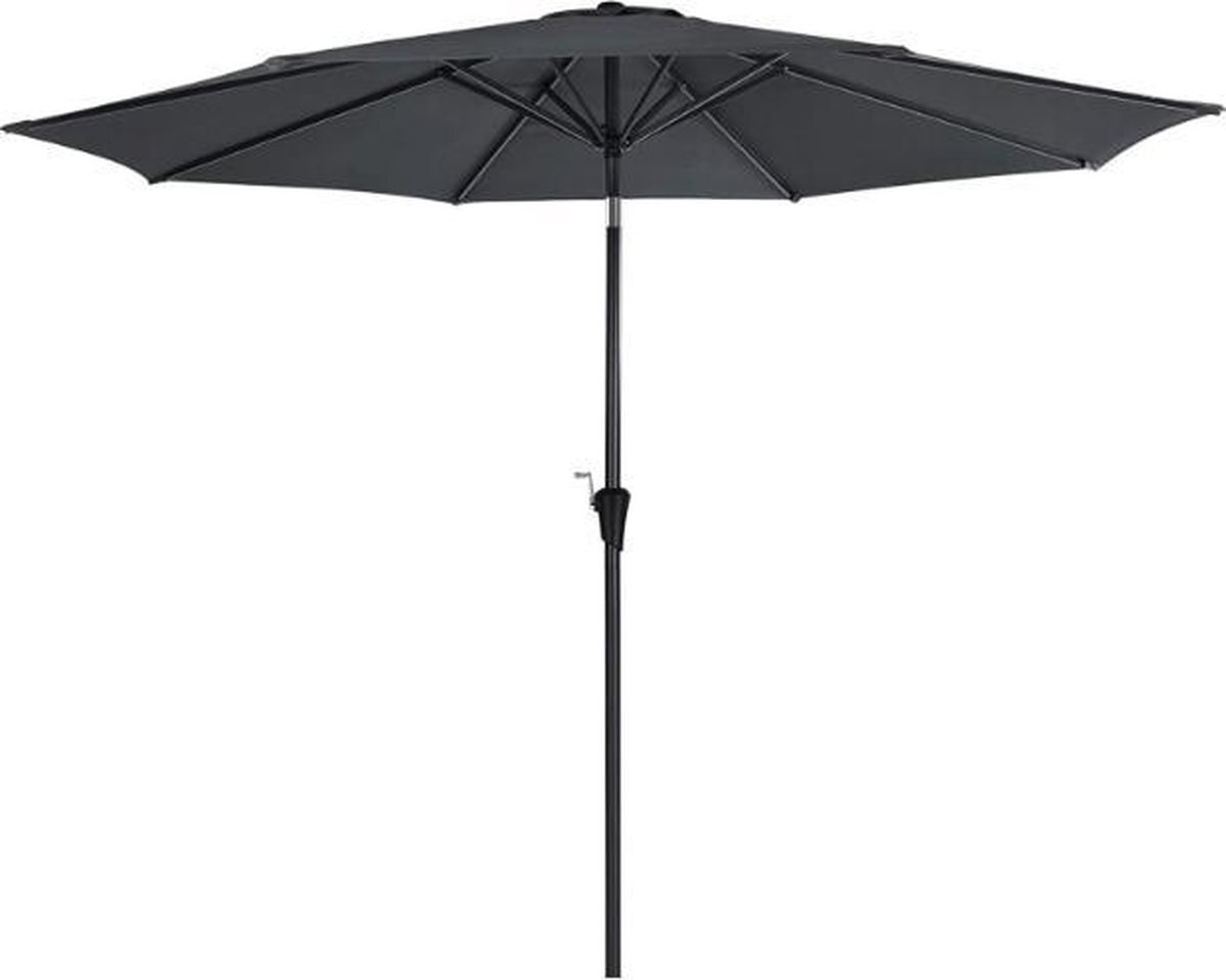 MAZAZU MIRA Home - Luxe Parasol - Ø300 - Parasols - Beige - Parasol Strand - Zwart - Grijs