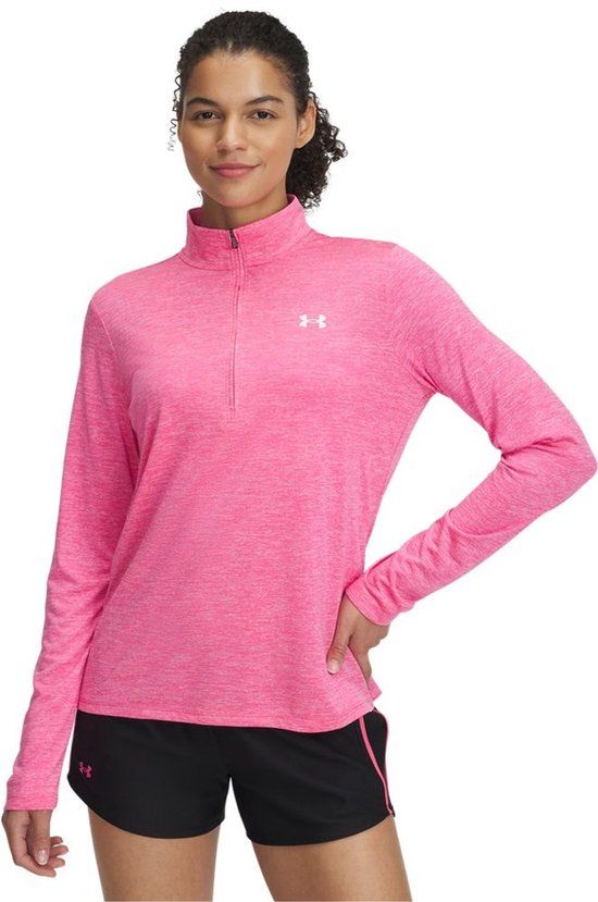 Under Armour Tech 1/2 Zip Twist Dames Sporttrui - Roze - Wit