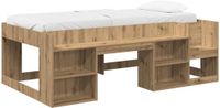 vidaXL Kinderbedframe met opbergruimte Artisanaal eiken 90 x 200 cm