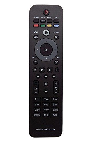 VINABTY Nieuwe vervanging BLU-RAY DISC PLAYER afstandsbediening geschikt voor Philips Blu-ray Disc Player BDP2500 BDP2700 BDP2800 BDP2850 BDP3000 BDP3100 BDP3200 BDP3280 BDP3380 BDP3406 BDP5100 BDP5180 BDP5406 BDP7300 BDP7500