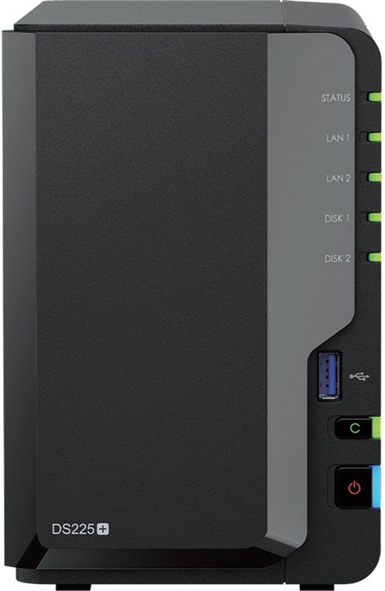 Synology DS225+ 2Bay 8TB NAS met 2x 4TB Synology Plus HDD