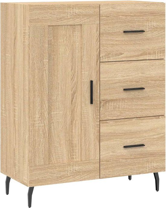 vidaXL Dressoir 69,5x34x90 cm bewerkt hout sonoma eikenkleurig