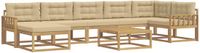 vidaXL - Bank loungeset - 7 zitplekken - Wit en Beige - Acacia hout