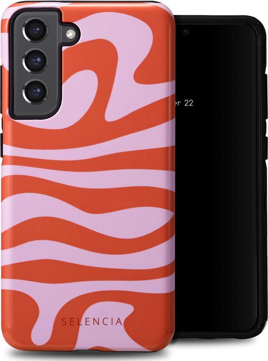 Selencia Hoesje Samsung Galaxy S21 FE - Vivid Backcover - Dream Swirl Pink