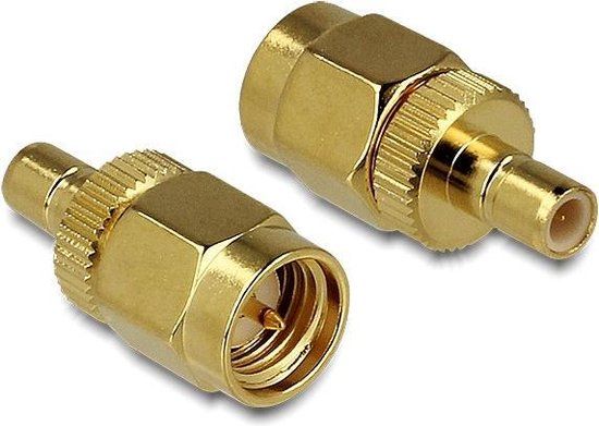 Delock SMA (m) - SMB (v) adapter - 50 Ohm - goud