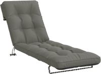 vidaXL Ligstoelkussen VIANEN 100% Polyester Grijs 200 x 55 x 8 cm