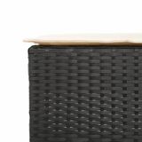 VidaXL 5-delige Tuinbarset met Kussens Poly Rattan Zwart