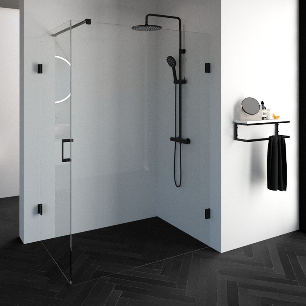 Tapo Creative rechthoekige douchecabine 2 delig 140x90 zwart