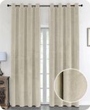 Goodivery Rideau occultant élégant en velours avec œillets 140 x 245 cm Beige