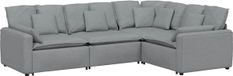 vidaXL Canapé modulaire avec coussins en tissu gris clair