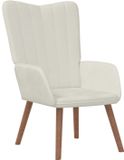 vidaXL Relaxstoel fluweel crèmewit