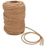 ASelected Touw 50 m x 6 mm natuurlijk jute touw sisal touw voor kattenkrabber/tuin bundelen, reparatie kattenboom (bruin)