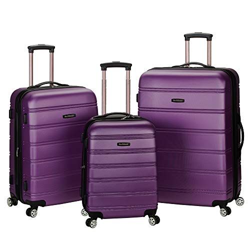 Rockland Melbourne Hardside Uitbreidbare Spinner Wielbagage, Paars, 3-Piece Set (20/24/28)