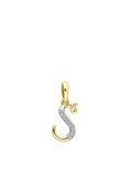 Lucardi Dames alfabet hanger met diamant (0,03ct) - Hanger - Cadeau - 14 Karaat Goud - Geelgoud