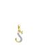 Lucardi Dames alfabet hanger met diamant (0,03ct) - Hanger - Cadeau - 14 Karaat Goud - Geelgoud
