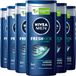 NIVEA MEN Cool Kick Douchegel - 3-in-1 Shower Gel Met Verfrissende Menthol - Shampoo - Voordeelverpakking - 6 x 250 ml