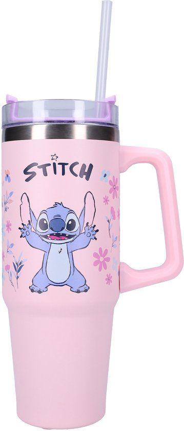 Lilo & Stitch Lilo & Stitch Bottled Bliss - Schoolbeker en Drinkfles - 900ml - Stainless Steel - Roze