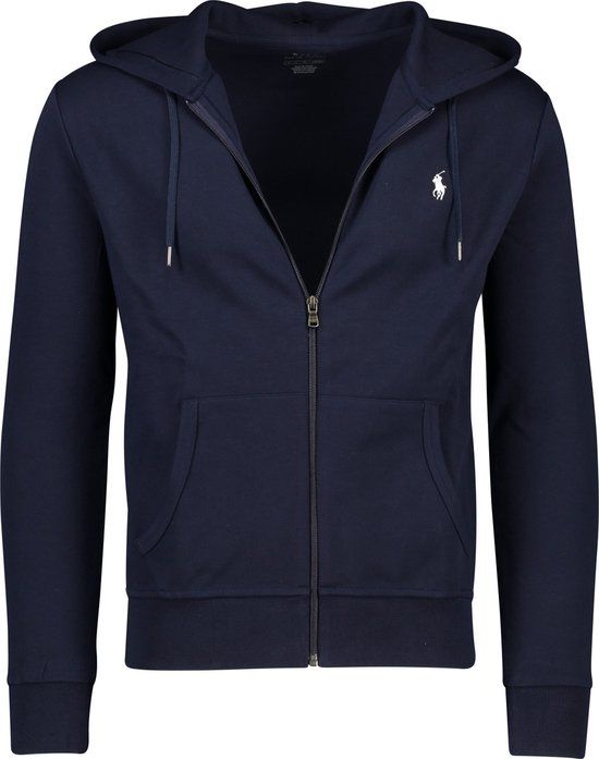 Ralph Lauren Sweatvest met capuchon en logoborduring - Heren - Maat L - Donkerblauw