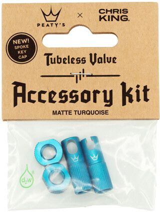 Peaty's X Chris King MK2 Accessoire set voor tubeless ventielen - turquoise