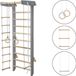 Monkey-Gym Numi Klimmuur voor thuis. Houten klimrek voor kinderen met trapezium en optrekstang - Numi, grijs