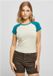 Urban Classics Organic Stretch Short Retro Baseball Top 5XL Creme/Blauw