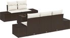vidaXL Tuinbank Set 6-st Bruin en Crème Poly Rattan