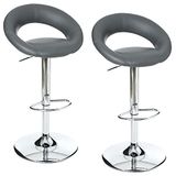 Set Sasha Set van 2 barkrukken zwart | L 47 x B 52,5 x H 80 cm