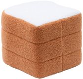 ATMOSPHERA CREATEUR D'INTERIEUR Toastvormige poef voor kinderen van bouclé-stof TOSTIE