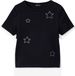JONEN Vertbaudet Jonen Kort cropped T-shirt met sterren Zwart Katoen Ronde hals Korte mouw Kinderen 164