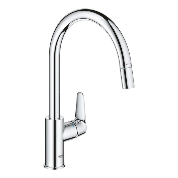 Grohe Grohe Baucurve keukenmengkraan c-uitloop uittrekbare mousseur 30547000