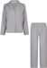 By Louise Dames Pyjama Set Lang Mousseline Met Knoopjes Grijs/Blauw - Maat XXL