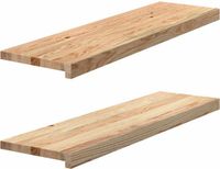 vidaXL - Vensterbanken - 2 stuks - onbehandeld - 90x30x2 cm - massief eikenhout