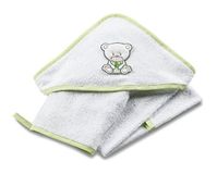 Italbaby Geborduurd bamboe Terry Square Handdoek, Wit, Multi-Color, One Size