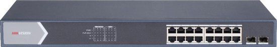 Hikvision DS-3E1518P-SI Netwerkswitch Managed L2 Gigabit Ethernet (10/100/1000) Power over Ethernet (PoE) 1U Zwart