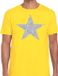 Bellatio Decorations Shoppartners Bv De Ster van de show - verkleed t-shirt - geel - met zilveren ster in glitters - heren - glamour - Disco S